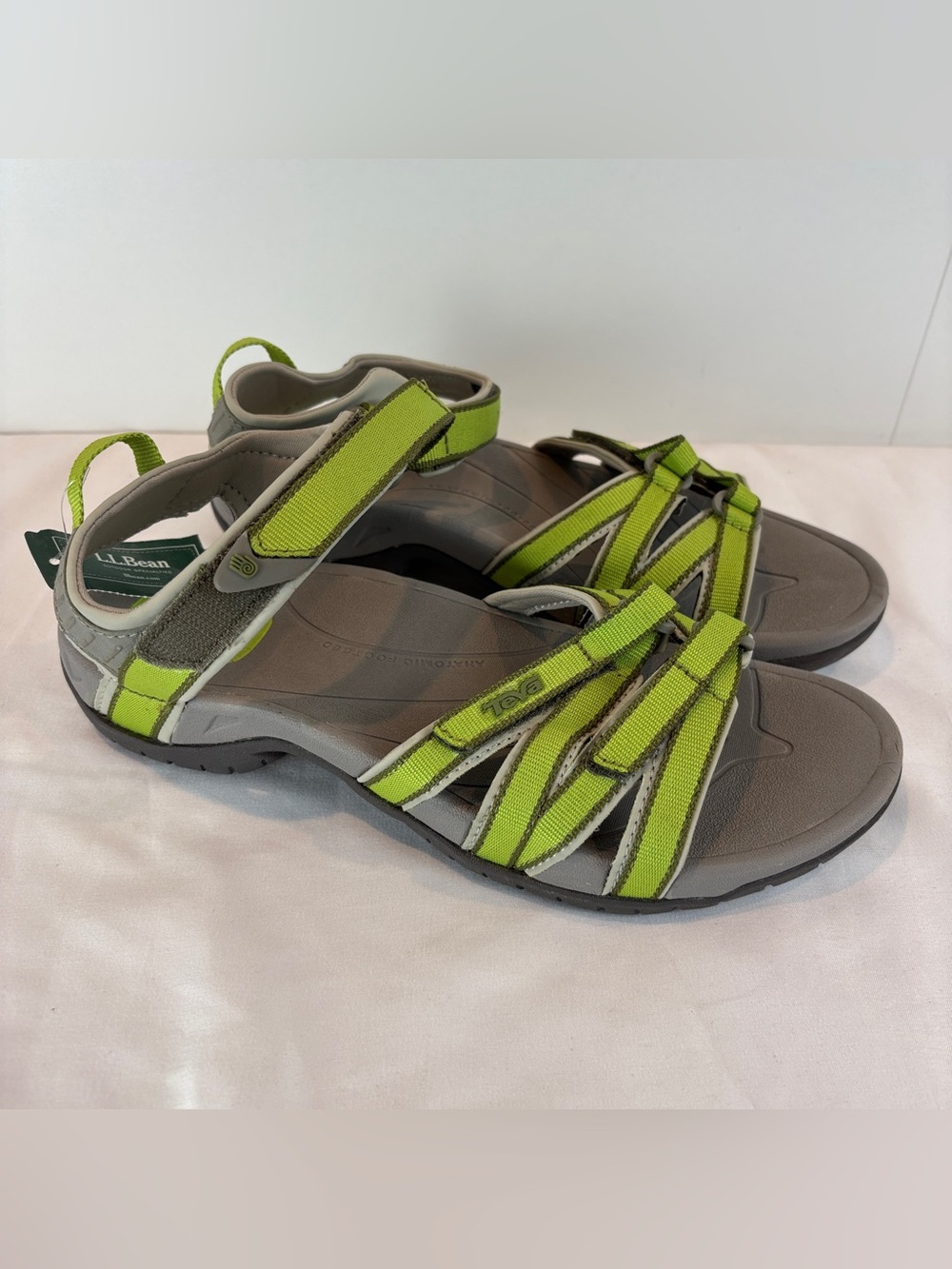 NWT Teva Tirra Sport Sandal Women's 10 Bright Green Grey Hiking Walking LL Bean